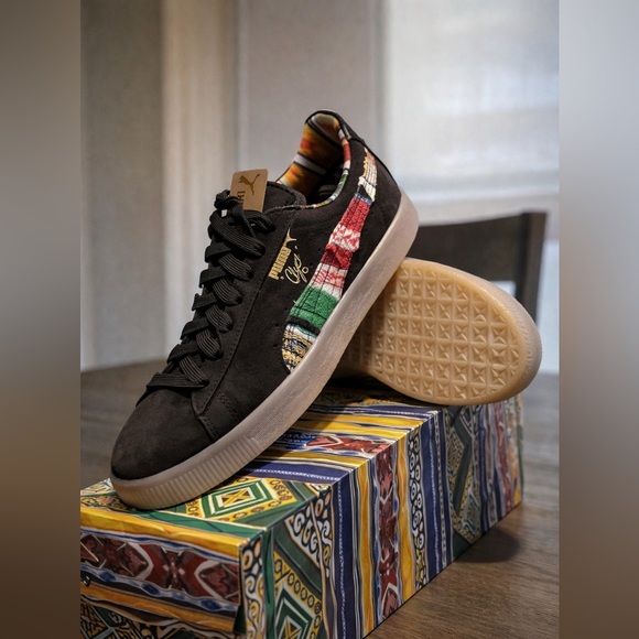 Puma Other - Puma Clyde x Coogi Sneakers Mens 7 womens 8.5 Black Knit Collab Streetwear